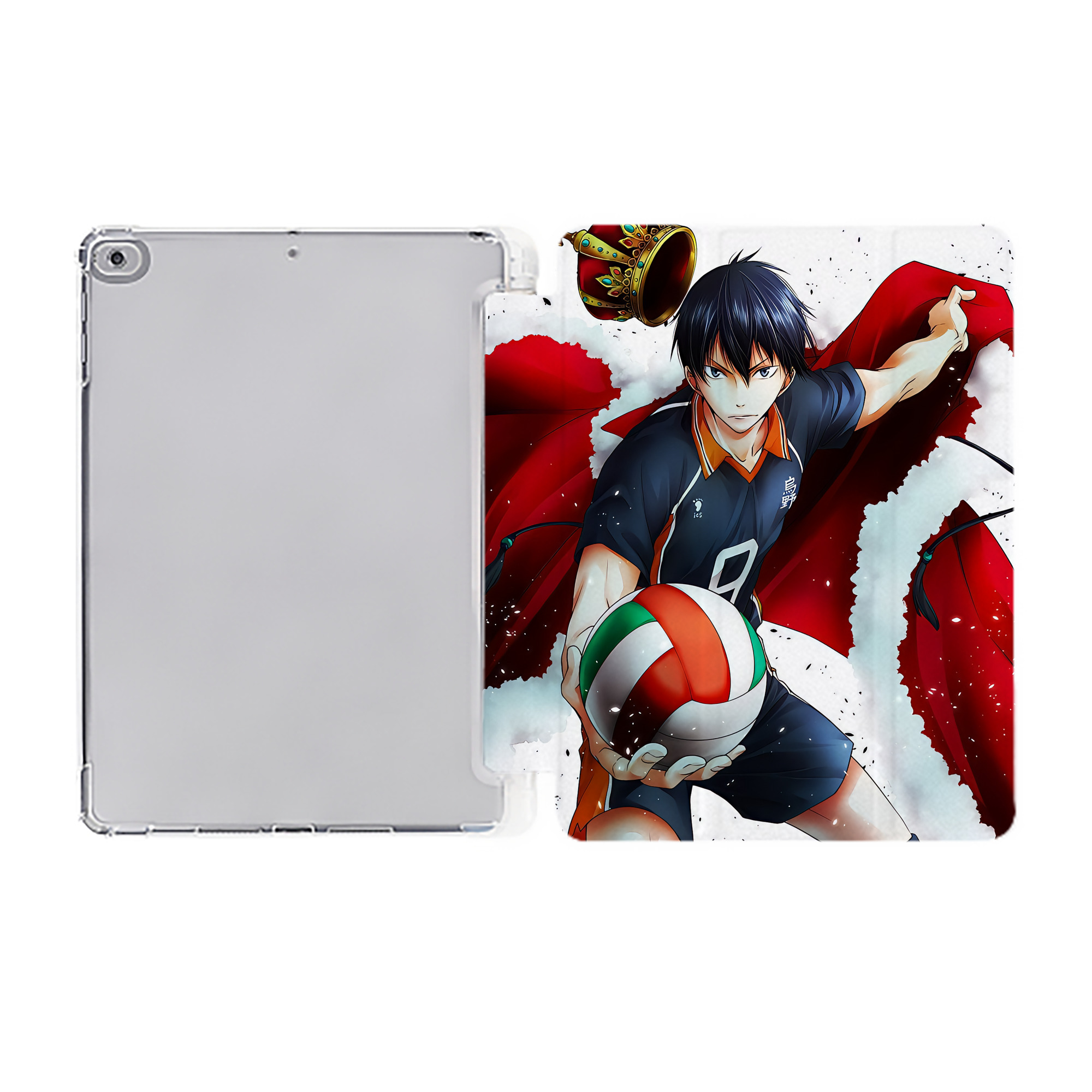 （画像用） ハイキュー!! Haikyu!! IPad ケース ペン収納付き 三つ折りスタンド PUレザー×シリコン 対応機種9.5/10.5/10.9インチ